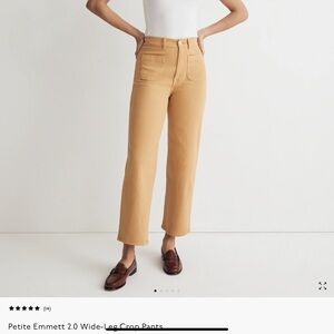 Madewell Emmett 2.0 Wide Leg Crop Pant Jeans in Earthen Gold